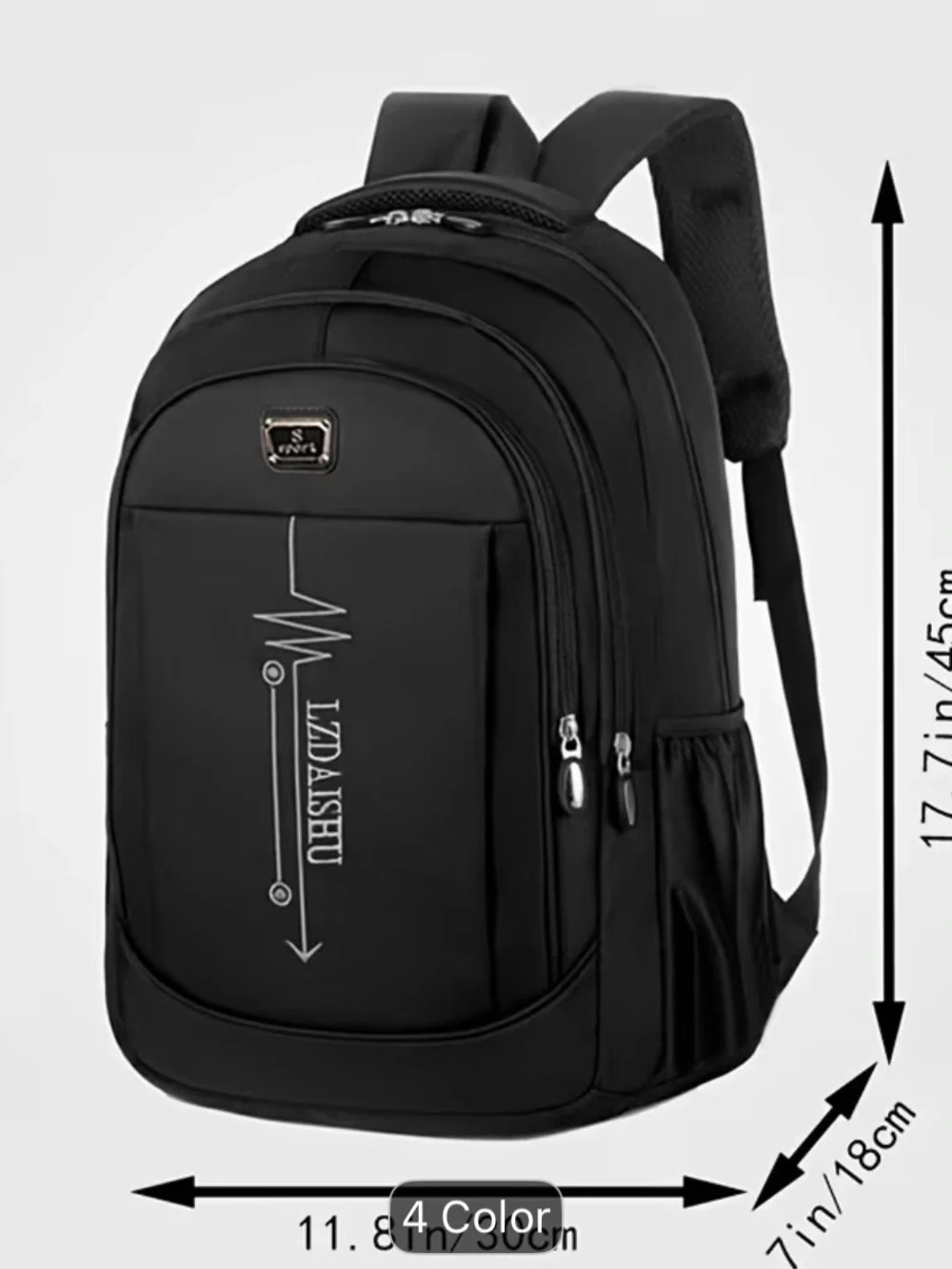 Black Men's Backpack - Multi-Pocket Travel & Laptop Bag
